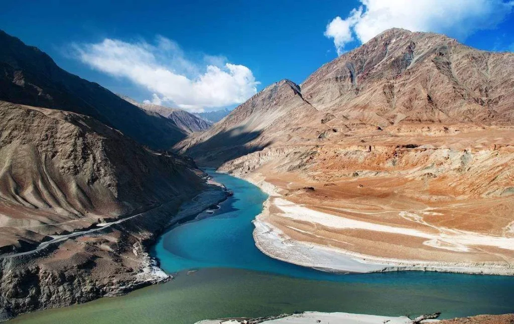 Confluence of Zanskar and Indus Rivers