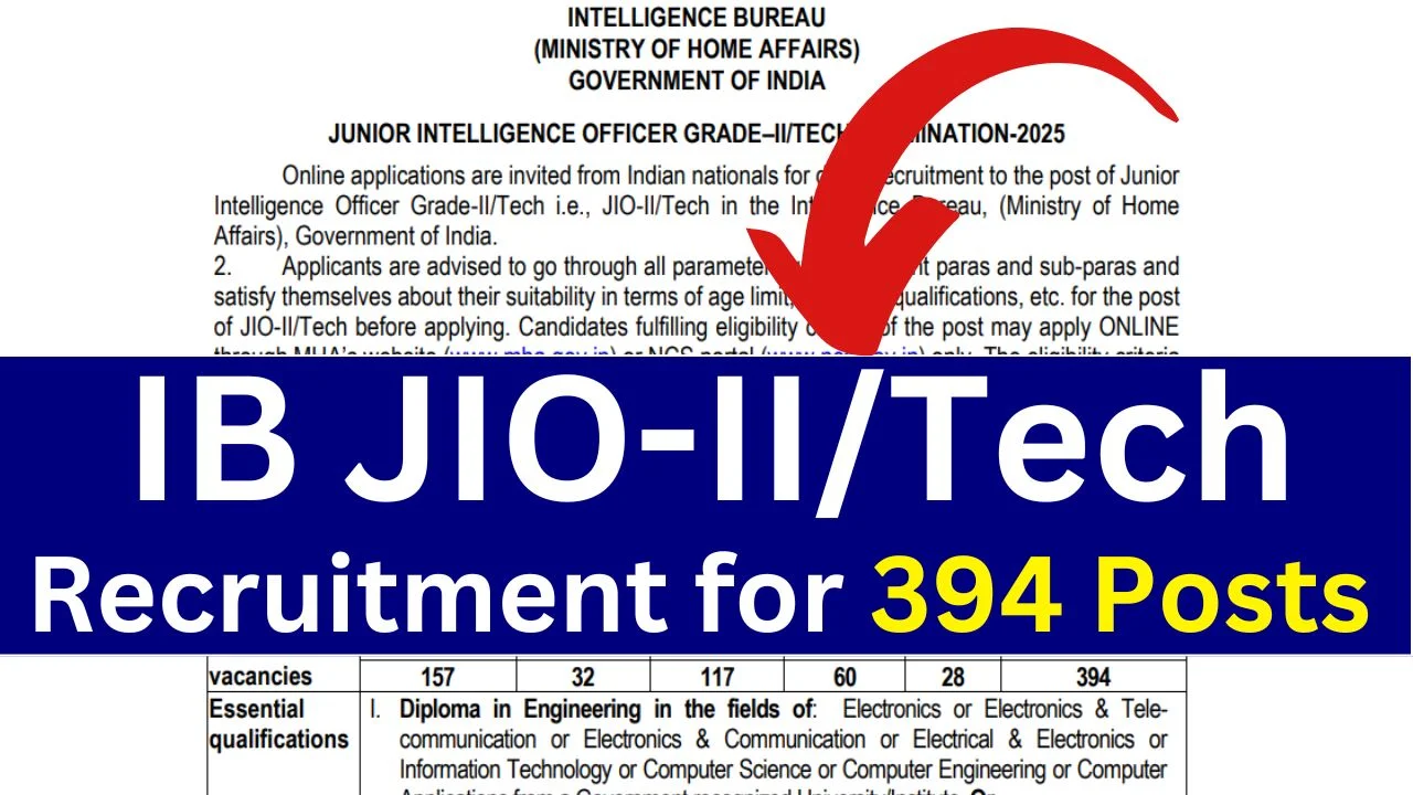 Ib junior intelligence officer recruitment 2025